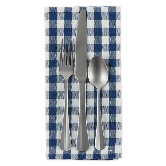 DII® Navy & Off White Gingham Cotton Napkins, 4ct.